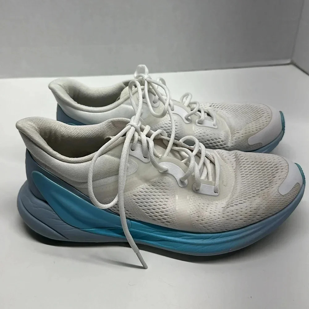 lululemon Blissfeel Running Shoe White Cyan Blue Cirrus Blue Women's Size 9